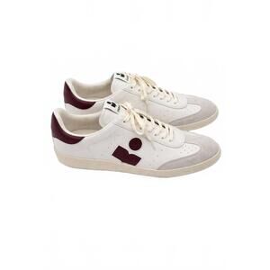 NEW ISABEL MARANT women's bryce sneaker in ecru /burgundy